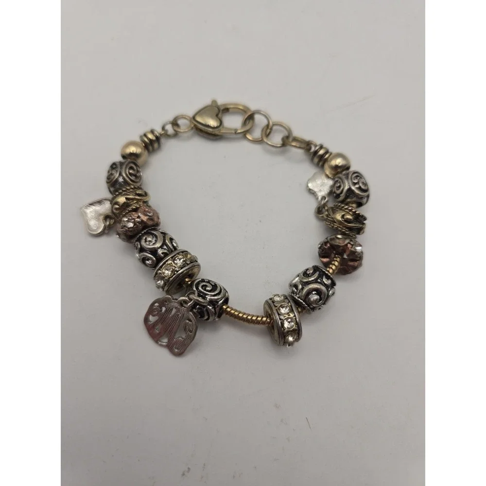 Letter M Monogram Initial Charm Bracelet